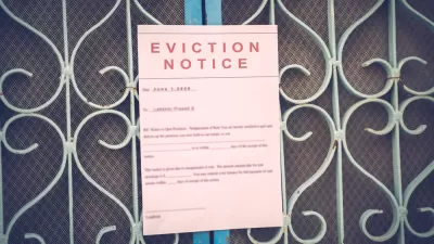Eviction notice posted on gate