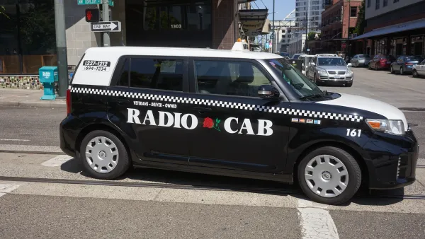 Black taxi in Portland, Oregon.