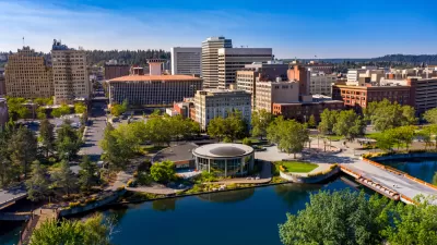 Aerial view of downtown Spokane, Washington