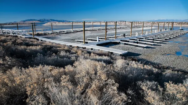 Abandoned boat lauches at the Great Salt Lake, Utah.