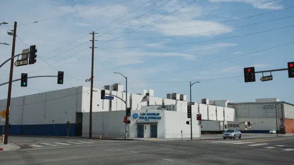 White Los Angeles Cold Storage building in downtown Los Angeles.