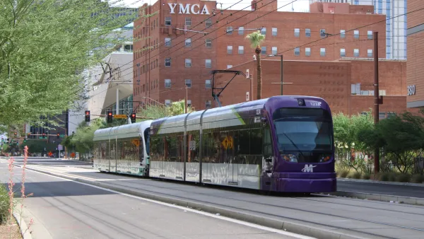 The purple Valley Metro Light Rail, one of the major light rail in Pheonix. 