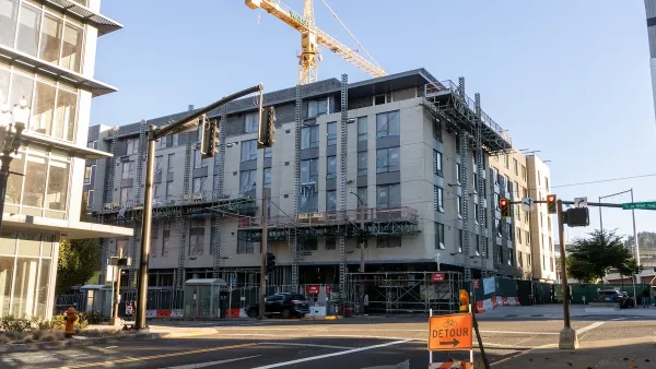 Apartment building under construction in Portland, Oregon.