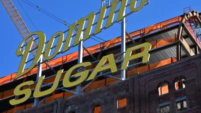 Old sugar factory in Domino Park in Williamsburg, Brooklyn, New York
