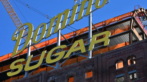  Old sugar factory in Domino Park in Williamsburg, Brooklyn, New York 