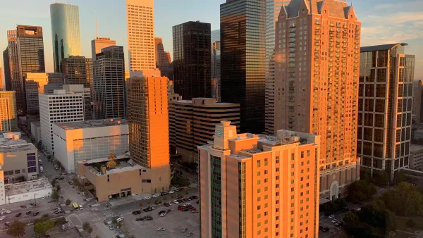 Houston as the sun is setting.