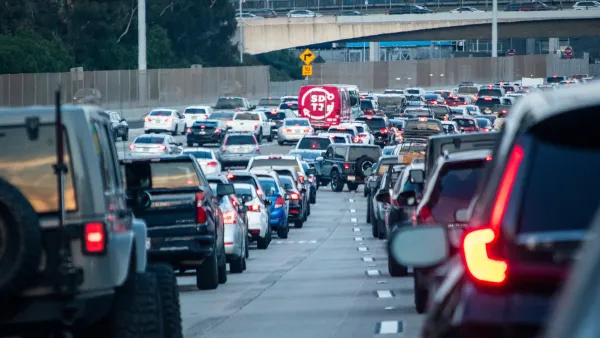 Cars in San Diego waiting to cross into Mexico.