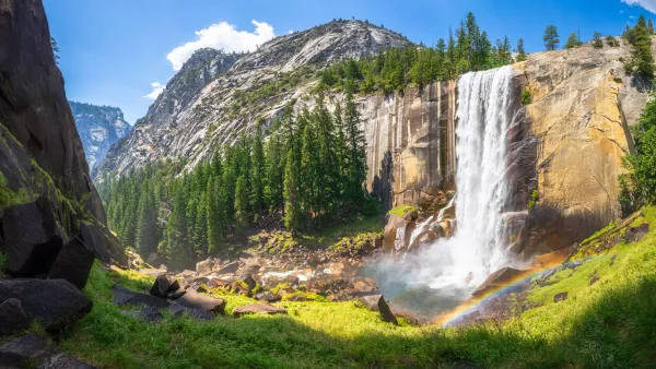A waterfall in Yosemite