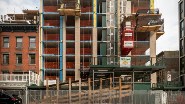 Building under construction in New York City.