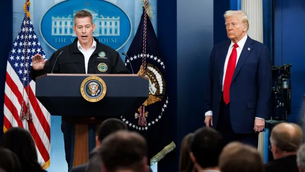 Transportation secretary Sean Duffy and President Trump.