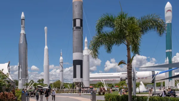 The outside of the Kennedy Space Center