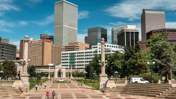 Downtown Denver, Colorado on a sunny day.