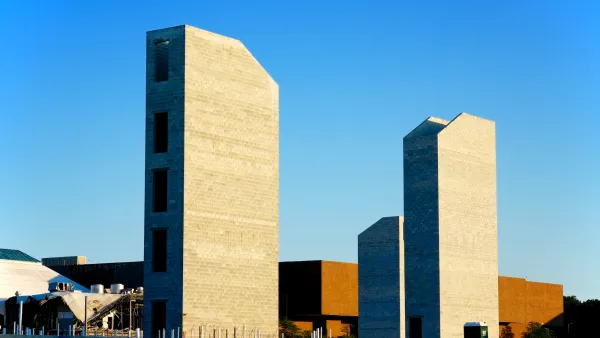 Concrete towers being built above former mall in Eatontown, New Jersey.