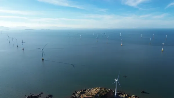 Offshore wind turbines in China.