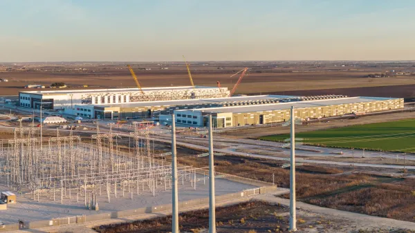 Large data center with power substation in Hutto, Texas.
