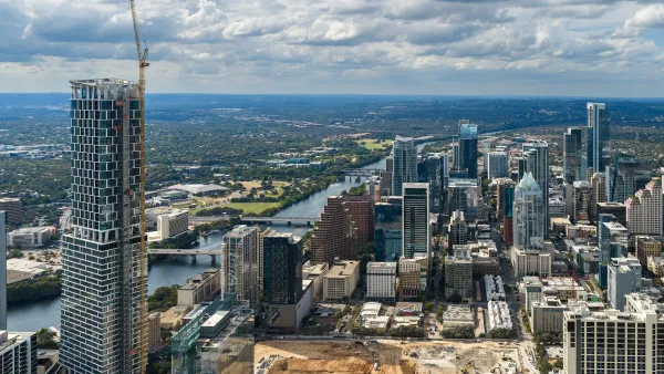 Aerial of downtown Austin, Texas.
