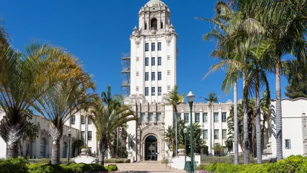 Spanish-style Beverly Hills city hall.
