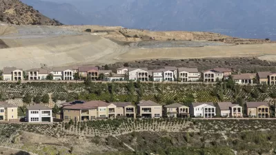 Hillside home construction in the Porter Ranch neighborhood of Los Angeles, California.