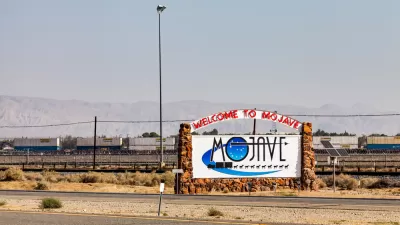 Town sign for Mojave, California