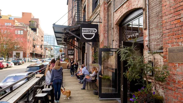 Barista coffee shop in the Pearl District of Portland Oregon.