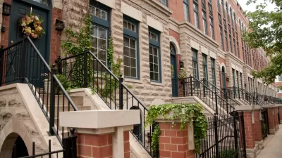 Row of brick townhomes in Chicago