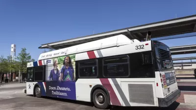 Fort Worth bus parked at a station
