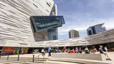 Exterior of Perot Museum of Nature and Science in Dallas, Texas