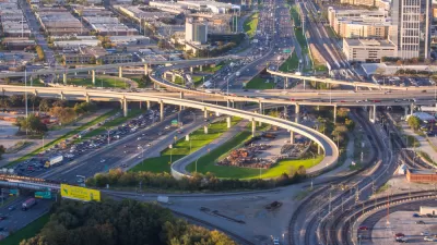 Aerial view of Dallas freeways