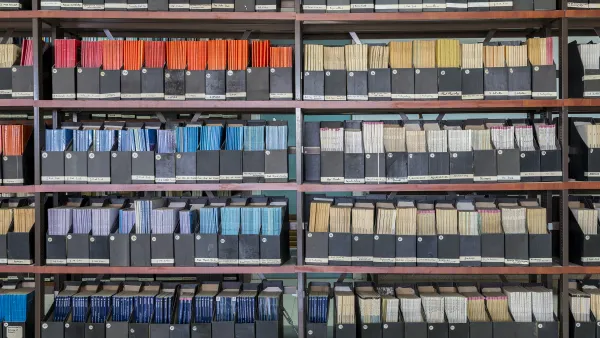 Shelves with old academic journals