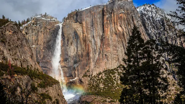 View of Yosemite Falls waterfall