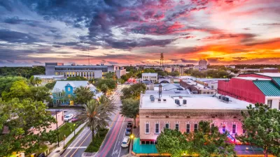 Sunset view of downtown Gainesville, Florida