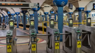 Entry turnstiles to the New York New Jersey PATH Tubes in Hoboken