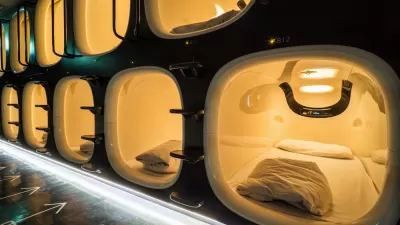 Capsule hotel in Japan