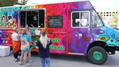 Fort Worth,Texas Oct.21, 2017 Food truck at the trendy area of South side also called the Magnolia area in Forth Worth,Texas.