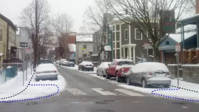 Small sneckdown at Hampshire and Elm in Cambridge, MA