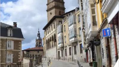Photo of European road in medieval city