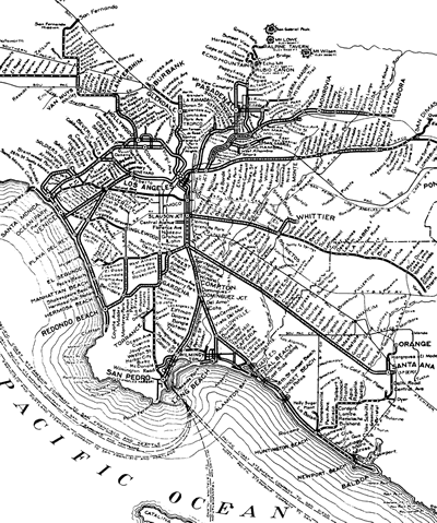 Pacific Electric Railway Map