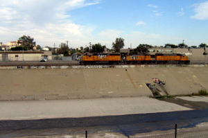 Waterway and freight train