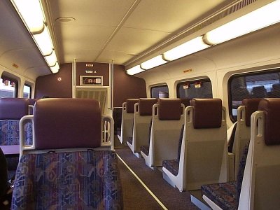 Inside Metrolink passeger car