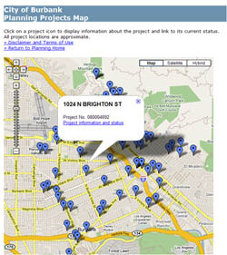 City of Burbank Planning Projects Mashup