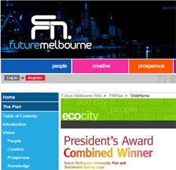 Screenshot from FutureMelboure Wiki home page