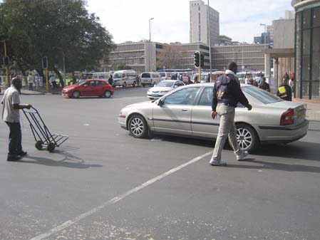 Pedestrians in the Johannesburg CBD Pedestrians in the Johannesburg CBD
