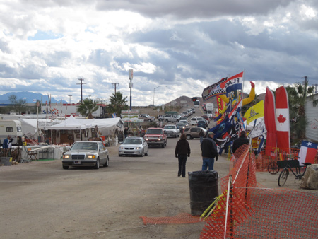 Rock and mineral sellers fill Quartzsite's swap meet areas during the wintertime.