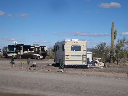 Many campsites setup front yard-like displays around their campsites.