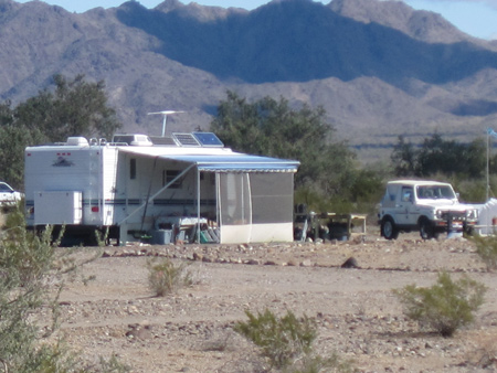 Some RVers camp farther out into the desert, but the LTVA has a very social community.