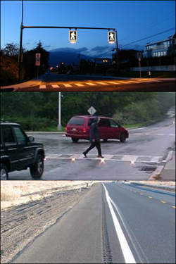 Crosswalk technology, "Rumble Strip"
